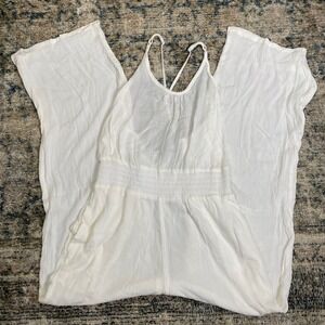 Prana Fernie Wide Leg Jumpsuit White Spaghetti‎ Strap Womens XS New
